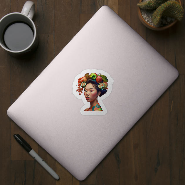 Fruitful Asian Woman by Unboxed Mind of J.A.Y LLC 